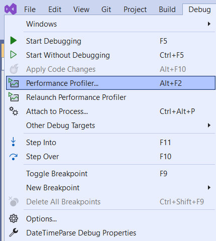 Performance-Profiler-Menu